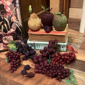 Vintage beaded fruit. Set with Grapes and Pears, apples